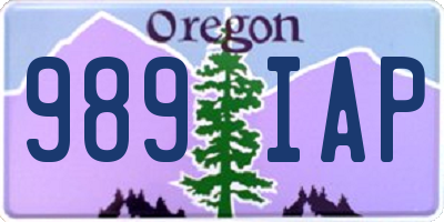 OR license plate 989IAP