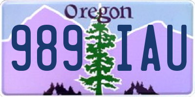 OR license plate 989IAU