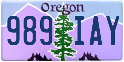OR license plate 989IAY