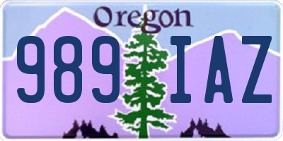 OR license plate 989IAZ
