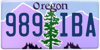 OR license plate 989IBA