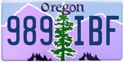 OR license plate 989IBF