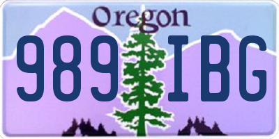 OR license plate 989IBG