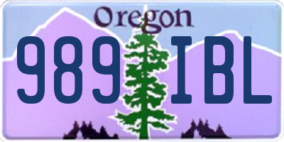 OR license plate 989IBL