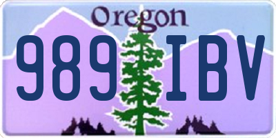 OR license plate 989IBV