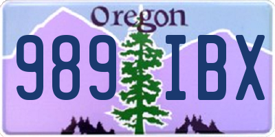 OR license plate 989IBX