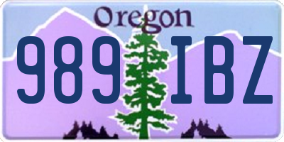 OR license plate 989IBZ