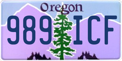 OR license plate 989ICF