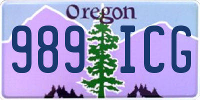 OR license plate 989ICG
