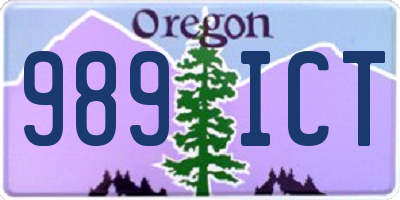 OR license plate 989ICT