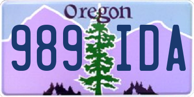OR license plate 989IDA
