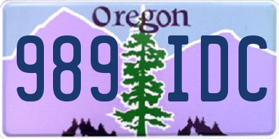 OR license plate 989IDC