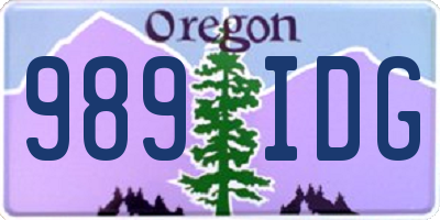 OR license plate 989IDG
