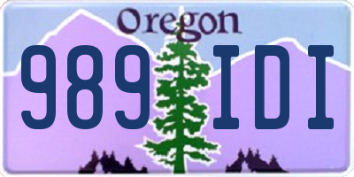 OR license plate 989IDI
