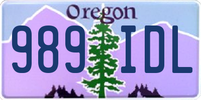 OR license plate 989IDL