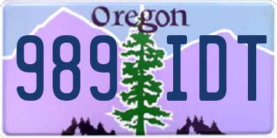 OR license plate 989IDT