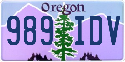 OR license plate 989IDV