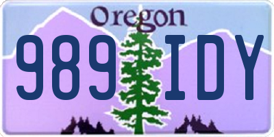 OR license plate 989IDY