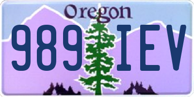 OR license plate 989IEV