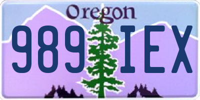 OR license plate 989IEX