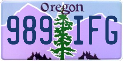 OR license plate 989IFG