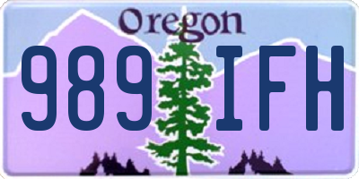 OR license plate 989IFH