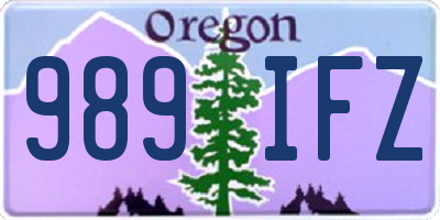 OR license plate 989IFZ