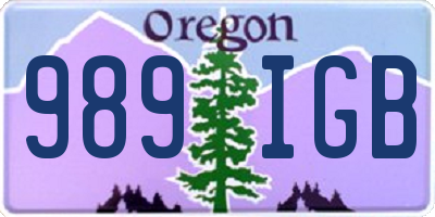 OR license plate 989IGB