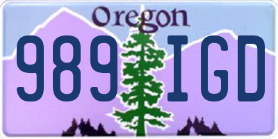 OR license plate 989IGD