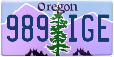 OR license plate 989IGE