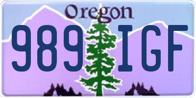 OR license plate 989IGF