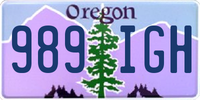 OR license plate 989IGH