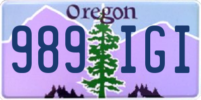 OR license plate 989IGI