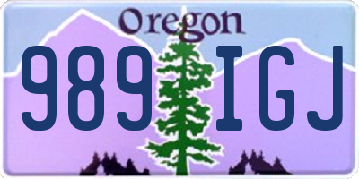 OR license plate 989IGJ