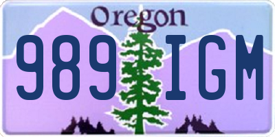 OR license plate 989IGM