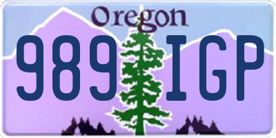 OR license plate 989IGP