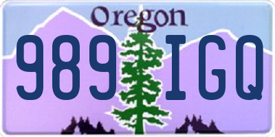 OR license plate 989IGQ