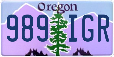 OR license plate 989IGR