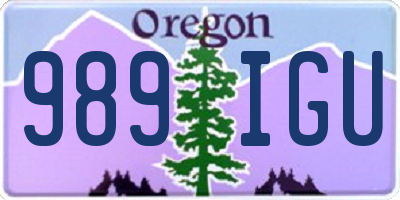 OR license plate 989IGU