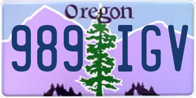 OR license plate 989IGV