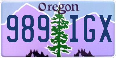 OR license plate 989IGX