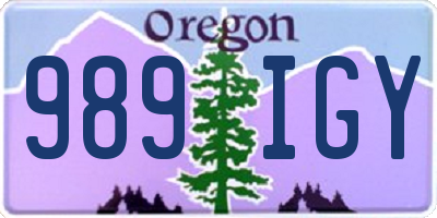 OR license plate 989IGY