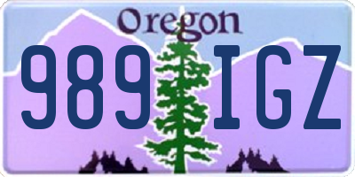OR license plate 989IGZ