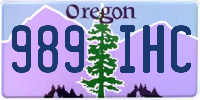 OR license plate 989IHC