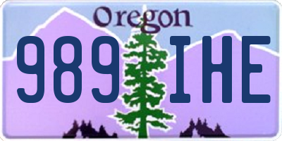 OR license plate 989IHE