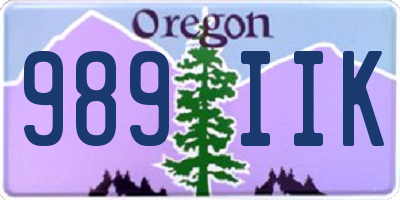 OR license plate 989IIK