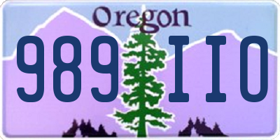 OR license plate 989IIO
