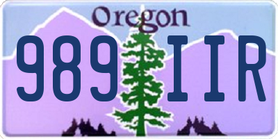 OR license plate 989IIR
