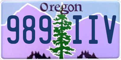 OR license plate 989IIV
