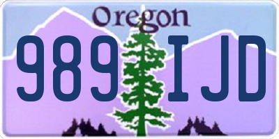 OR license plate 989IJD